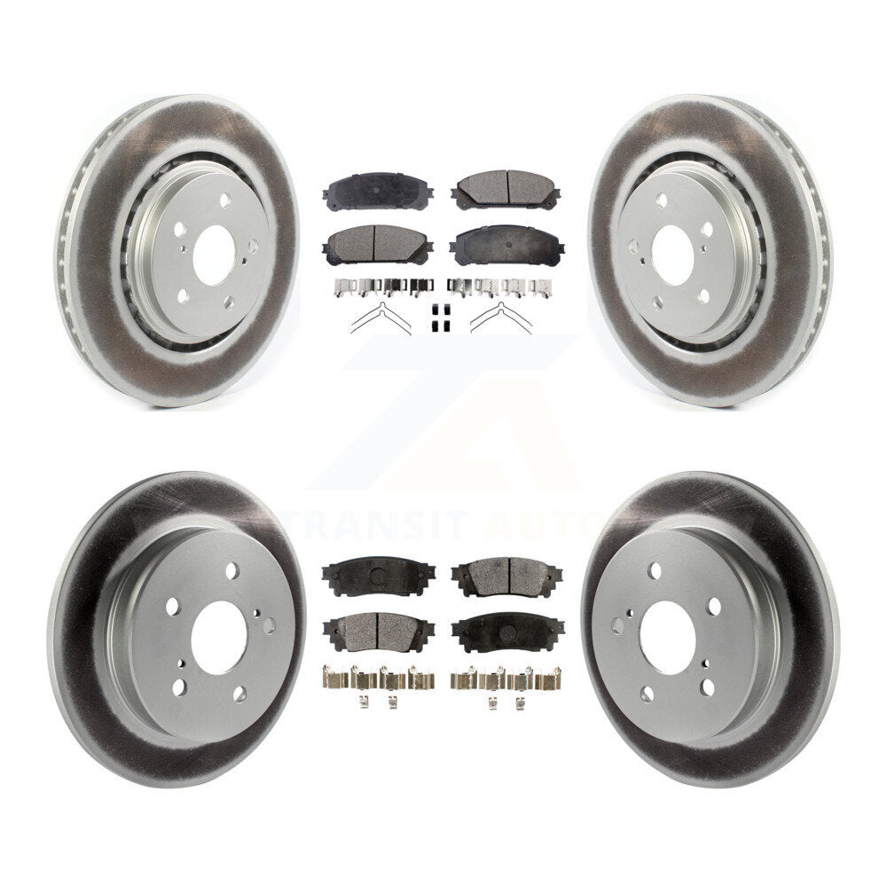 Front Rear Coated Disc Brake Rotors And Ceramic Pads Kit For Toyota Camry Avalon TRD KGT-102171