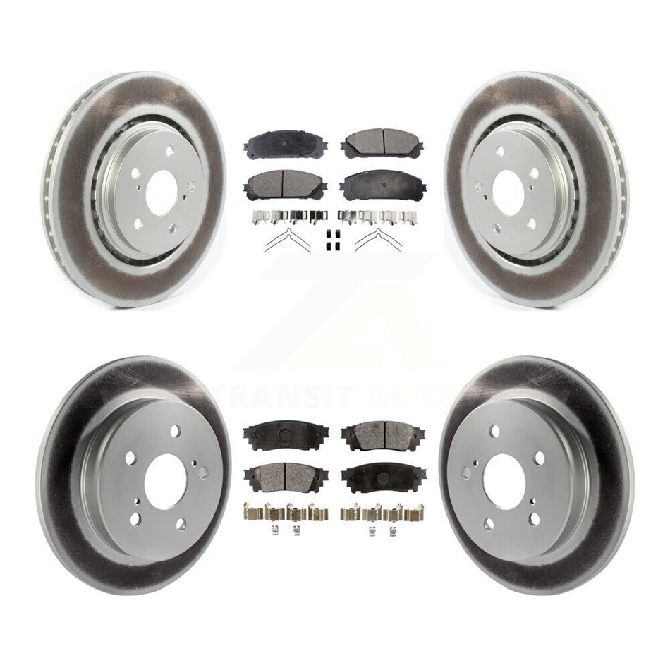 Front Rear Coated Disc Brake Rotors And Ceramic Pads Kit For Toyota Camry Avalon TRD KGT-102171