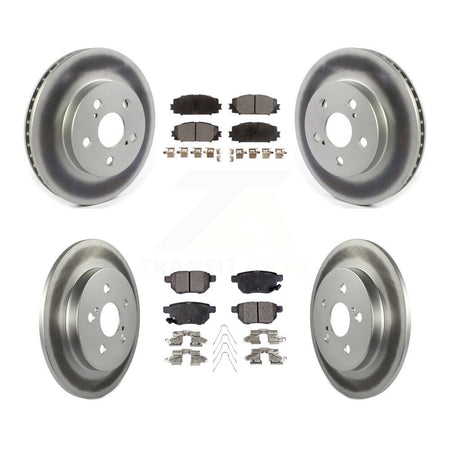 Front Rear Coated Disc Brake Rotor & Ceramic Pad Kit For Toyota Corolla Prius Prime AWD-e KGT-102175