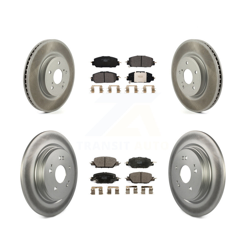 Front Rear Coated Disc Brake Rotors And Ceramic Pads Kit For Honda CR-V KGT-102179