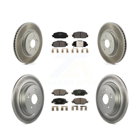 Front Rear Coated Disc Brake Rotors And Ceramic Pads Kit For Honda CR-V KGT-102179