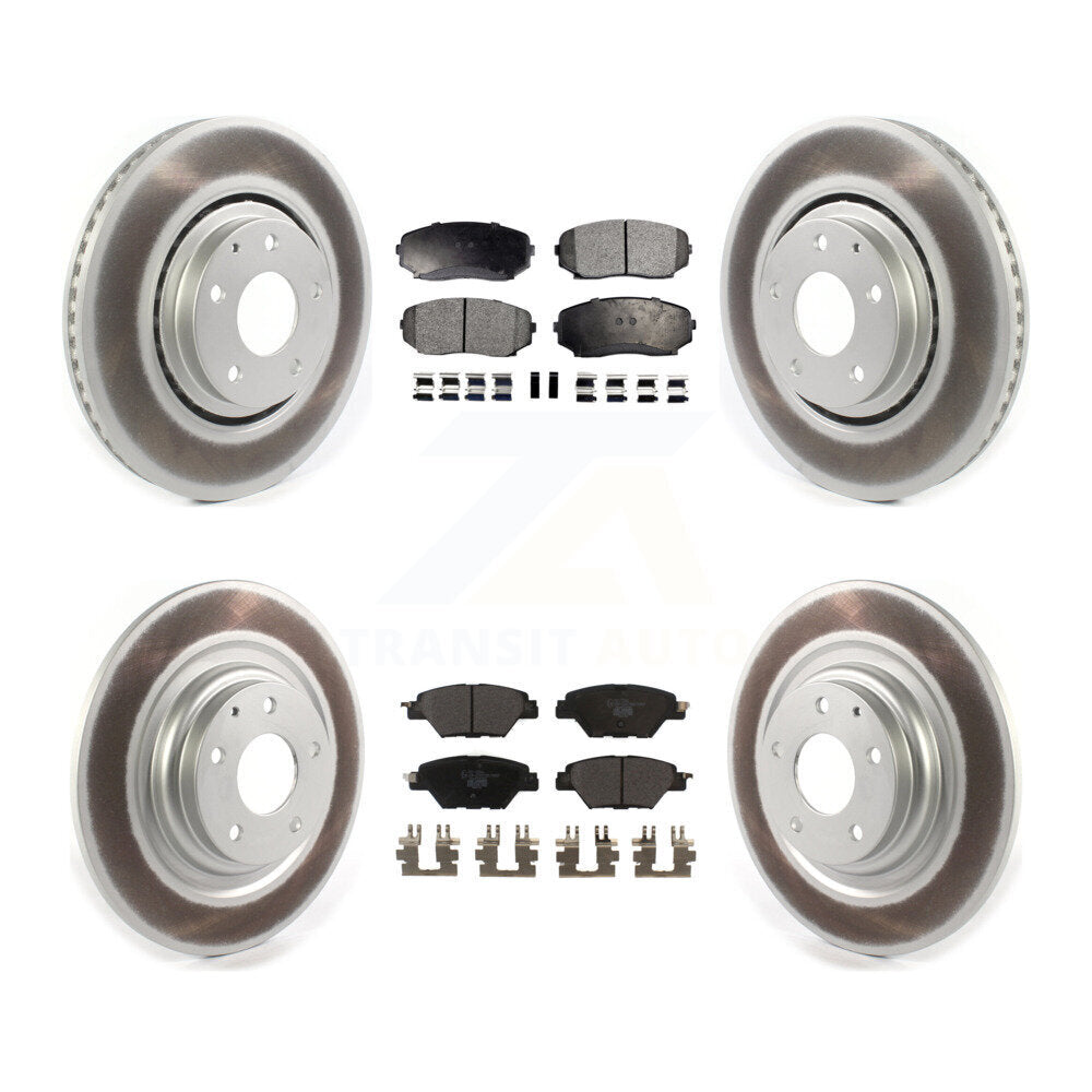 Front Rear Coated Disc Brake Rotors And Ceramic Pads Kit For 2016-2023 Mazda CX-9 KGT-102181