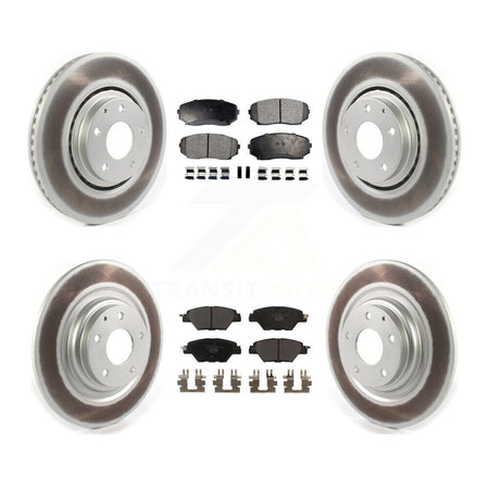 Front Rear Coated Disc Brake Rotors And Ceramic Pads Kit For 2016-2023 Mazda CX-9 KGT-102181
