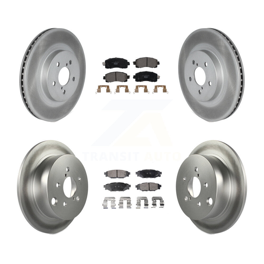 Front Rear Coated Disc Brake Rotors And Ceramic Pads Kit For Subaru Crosstrek Impreza KGT-102182