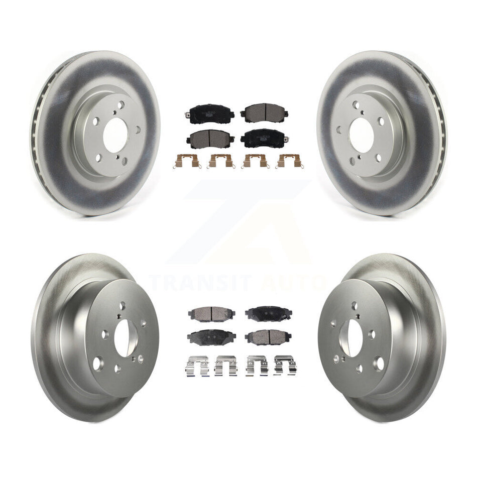 Front Rear Coated Disc Brake Rotors And Ceramic Pads Kit For Subaru Impreza KGT-102184