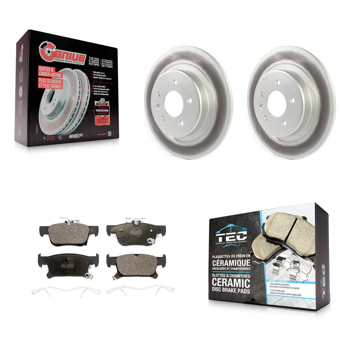 Rear Coated Brake Rotor Ceramic Pad Kit For Buick Envision With 315mm Diameter KGT-102194