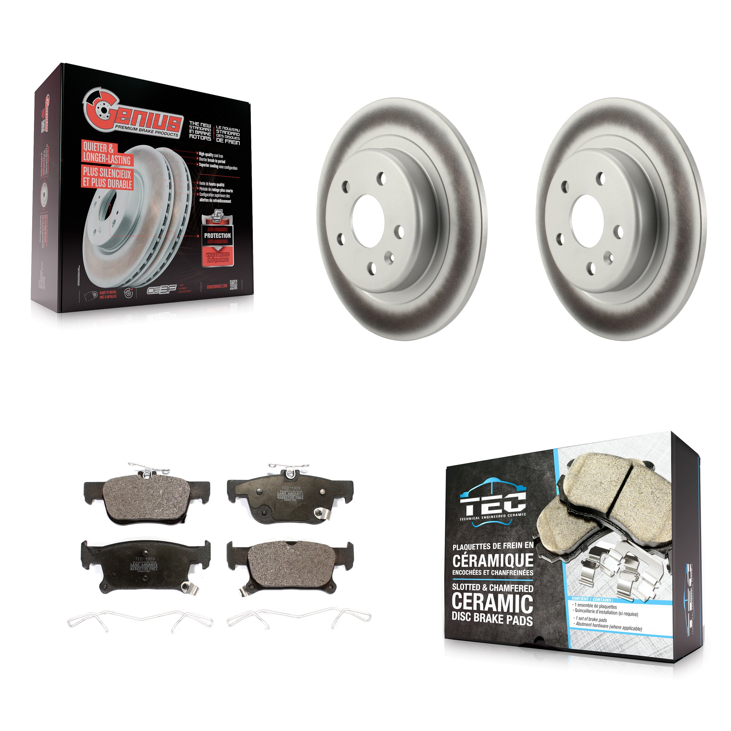 Rear Coated Brake Rotor Ceramic Pad Kit For Buick Envision With 315mm Diameter KGT-102196