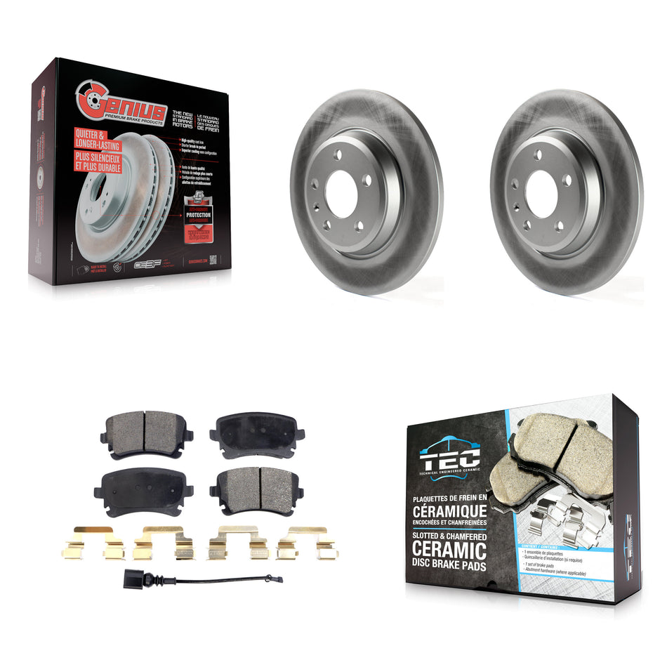 Rear Coated Disc Brake Rotors And Ceramic Pads Kit For Audi Q5 A4 allroad KGT-102209