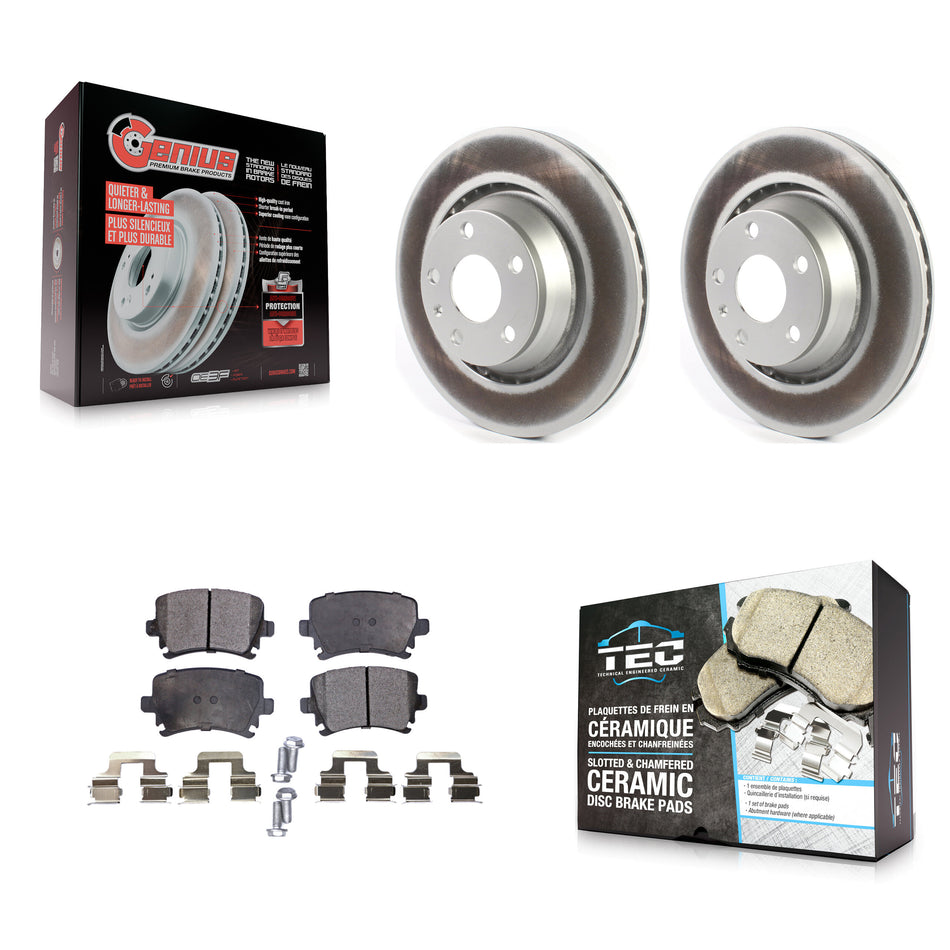 Rear Coated Disc Brake Rotors And Ceramic Pads Kit For Audi TT Quattro TTS RS KGT-102210