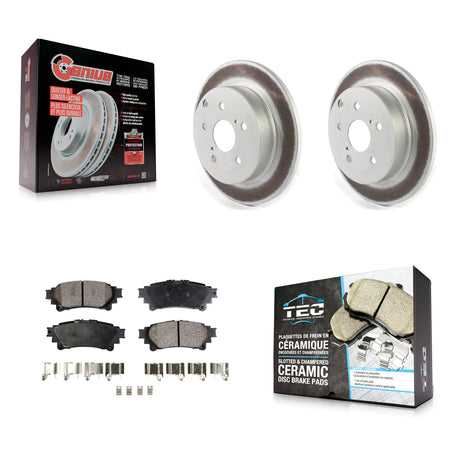 Rear Coated Disc Brake Rotors And Ceramic Pads Kit For Toyota Prius V Mirai KGT-102211