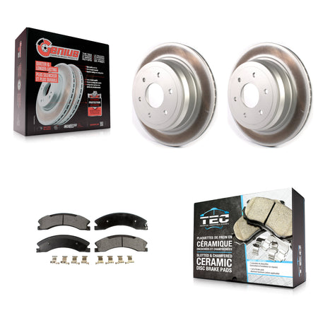 Rear Coated Disc Brake Rotors And Ceramic Pads Kit For 2016-2024 Nissan TITAN XD KGT-102212