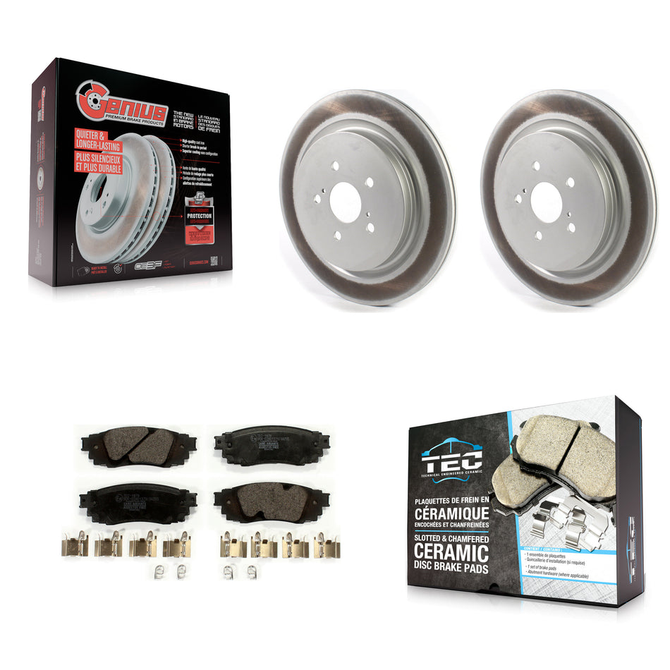 Rear Coated Disc Brake Rotors And Ceramic Pads Kit For Lexus RX350 RX450h RX350L RX450hL KGT-102213