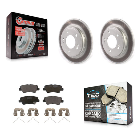 Rear Coated Disc Brake Rotors And Ceramic Pads Kit For Hyundai Elantra Ioniq Kia Niro KGT-102216