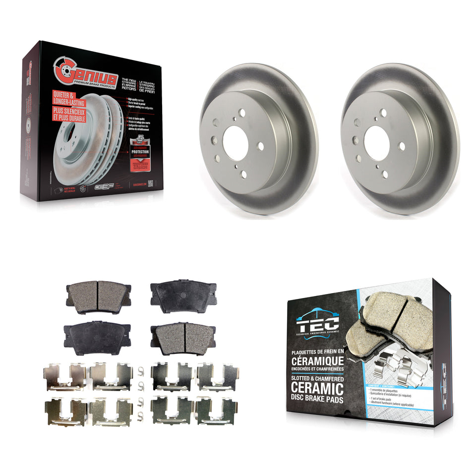 Rear Coated Disc Brake Rotors And Ceramic Pads Kit For Toyota Camry KGT-102217