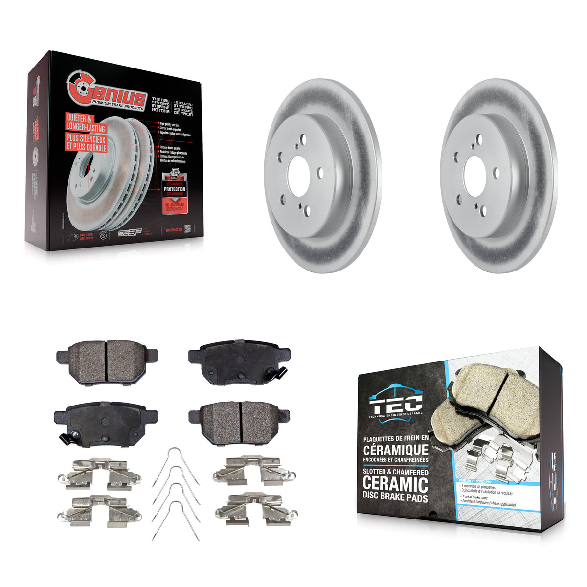 Rear Coated Brake Rotor Ceramic Pad Kit For Toyota Corolla 2.0L With Manual Parking KGT-102222