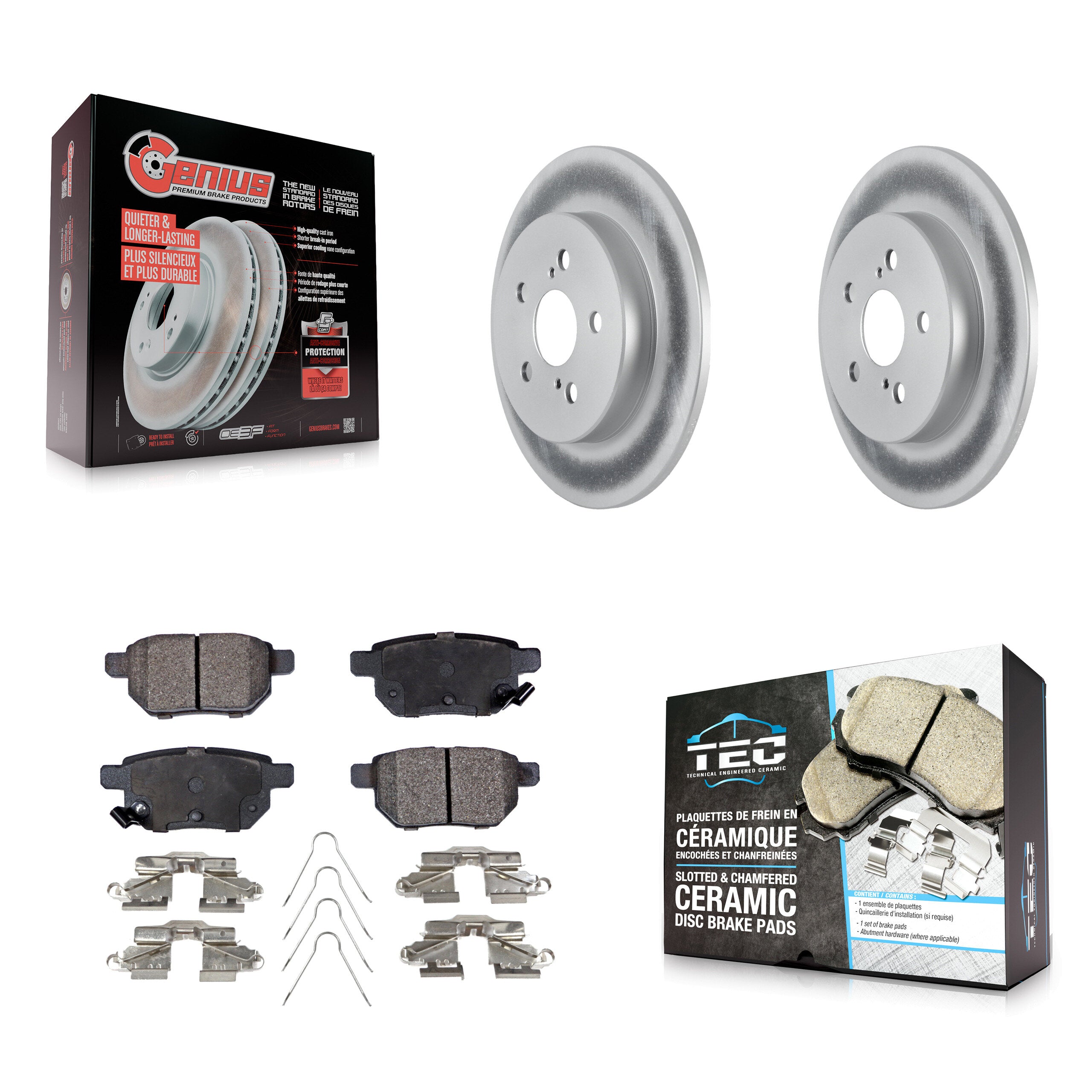Rear Coated Brake Rotor Ceramic Pad Kit For Toyota Corolla 2.0L With Manual Parking KGT-102222