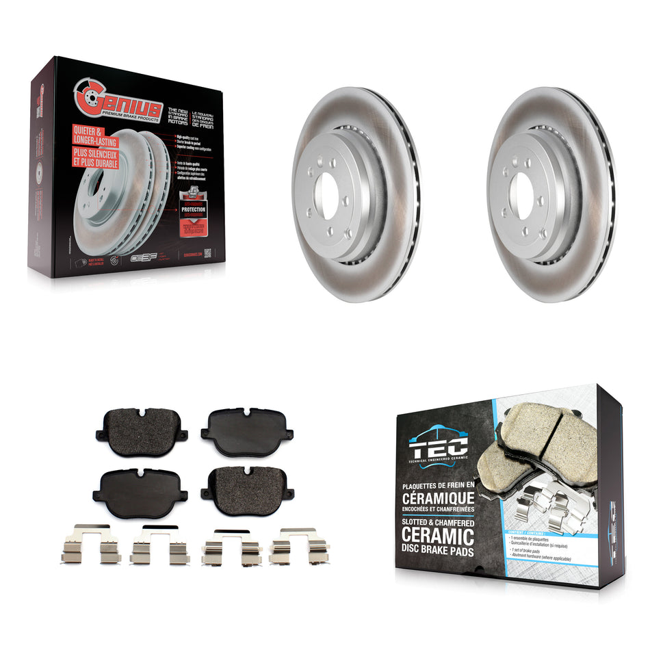 Rear Coated Brake Rotor Ceramic Pad Kit For 2010-2013 Land Rover Range Sport Supercharged KGT-102242