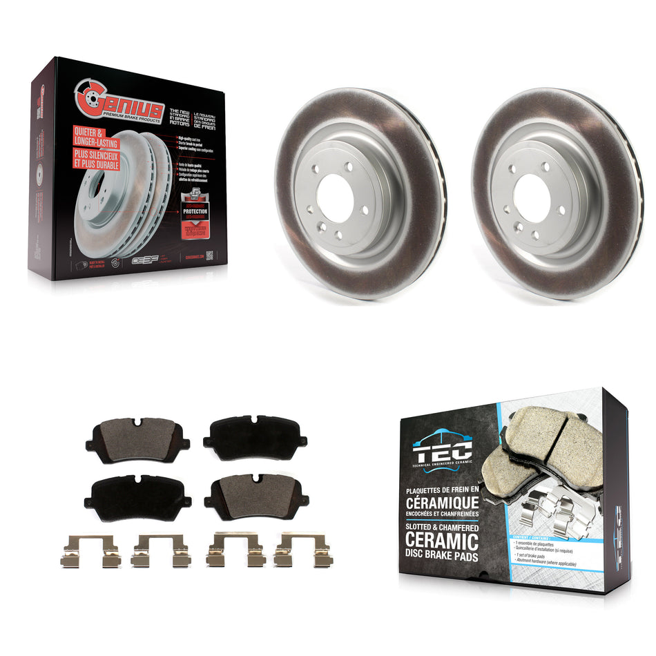 Rear Coated Disc Brake Rotors And Ceramic Pads Kit For Land Rover Range Sport Discovery KGT-102244