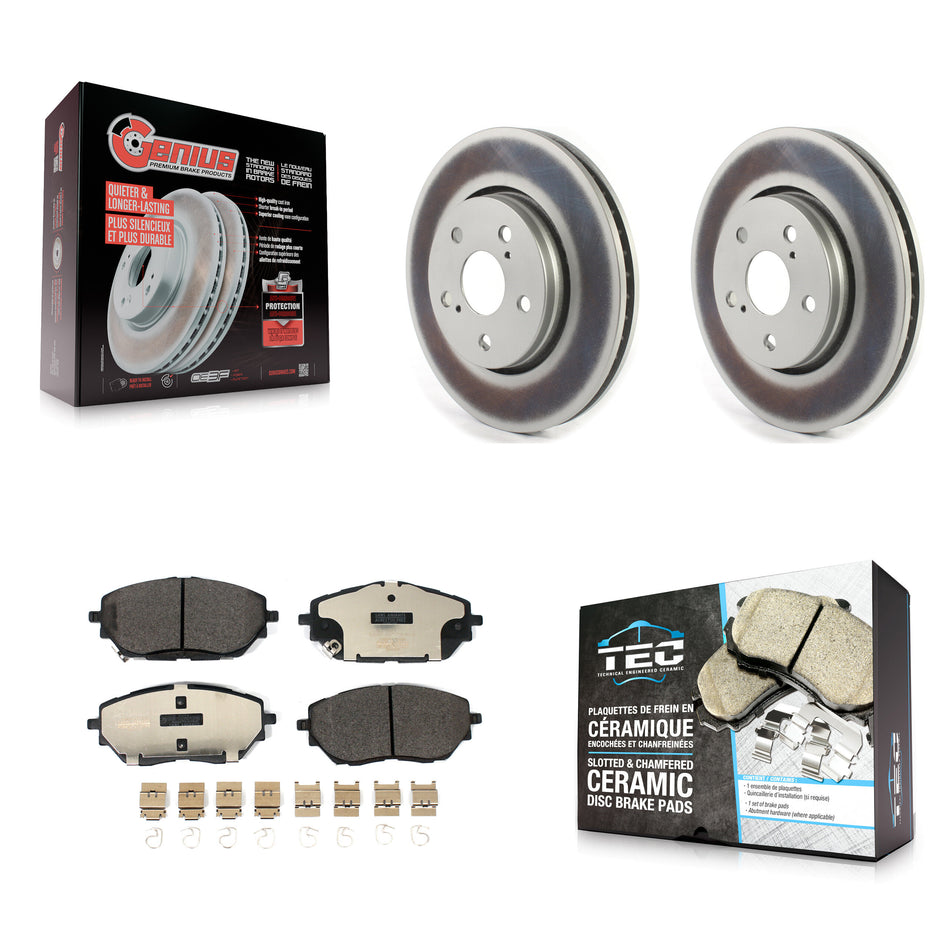 Front Coated Disc Brake Rotors And Ceramic Pads Kit For Toyota C-HR KGT-102258