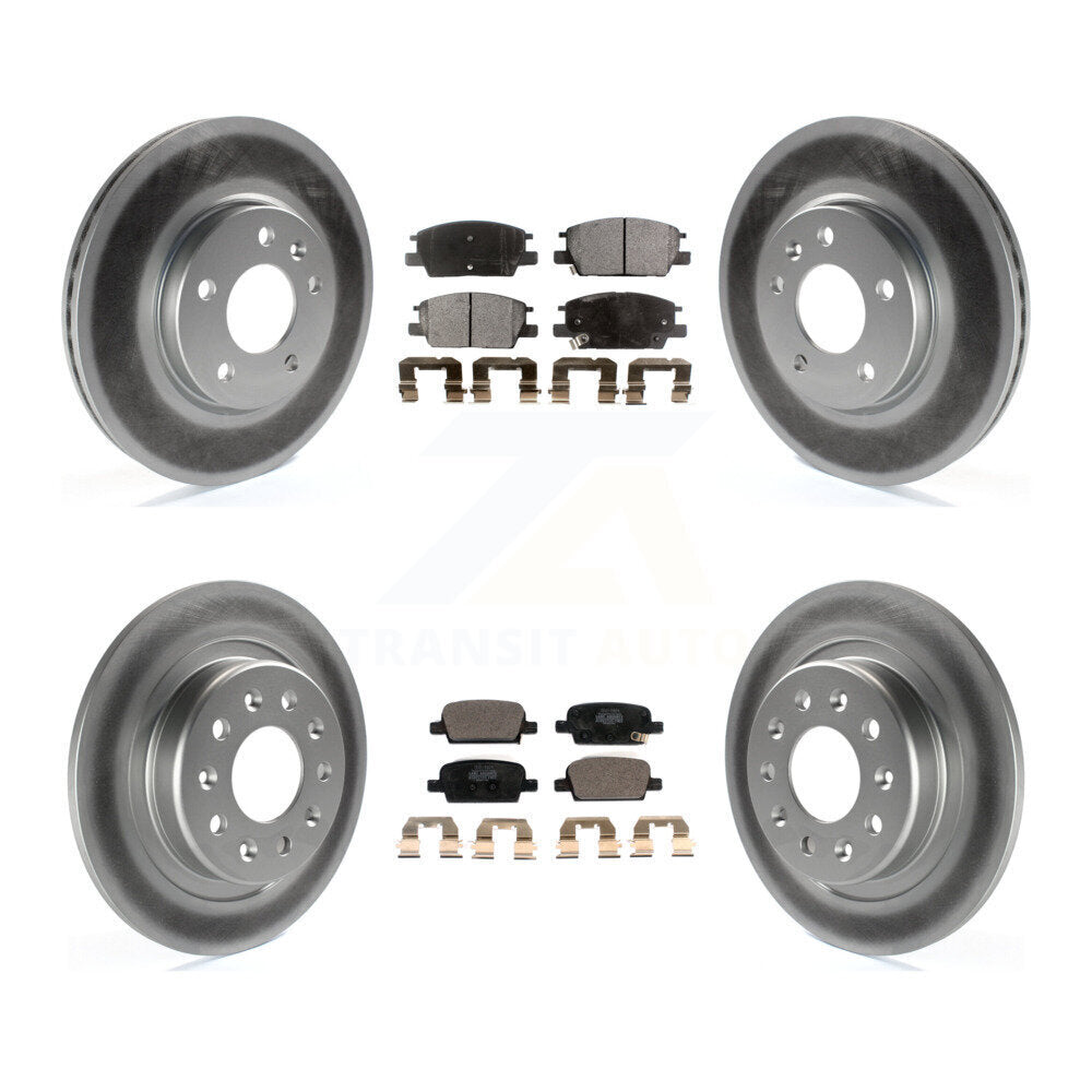 Front Rear Coated Disc Brake Rotors And Ceramic Pads Kit For Chevrolet Malibu KGT-102261