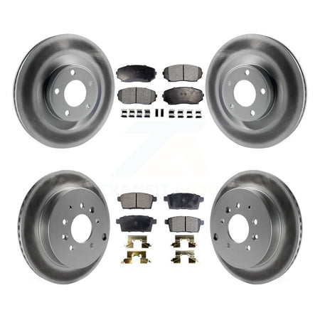 Front Rear Coated Disc Brake Rotors And Ceramic Pads Kit For Ford Edge Lincoln MKX KGT-102263