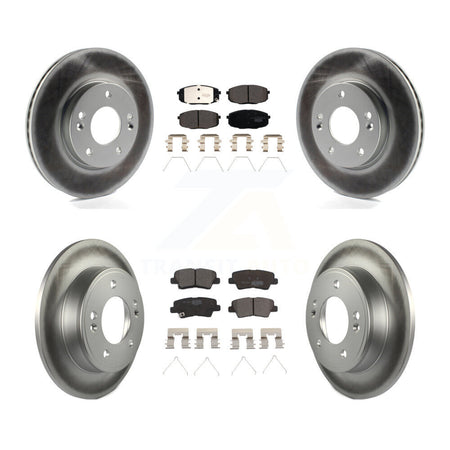 Front Rear Coated Brake Rotors Ceramic Pad Kit For Kia Hyundai Forte Kona Soul Elantra GT KGT-102268