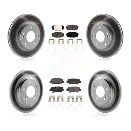 Front Rear Coated Disc Brake Rotors And Ceramic Pad Kit For Kia Forte5 Hyundai Elantra GT KGT-102269