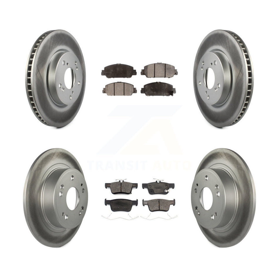 Front Rear Coated Disc Brake Rotors And Ceramic Pads Kit For Honda Accord KGT-102270