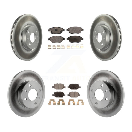 Front Rear Coated Brake Rotor & Ceramic Pad Kit For Fiat 500 Turbocharged with GAS engine KGT-102273