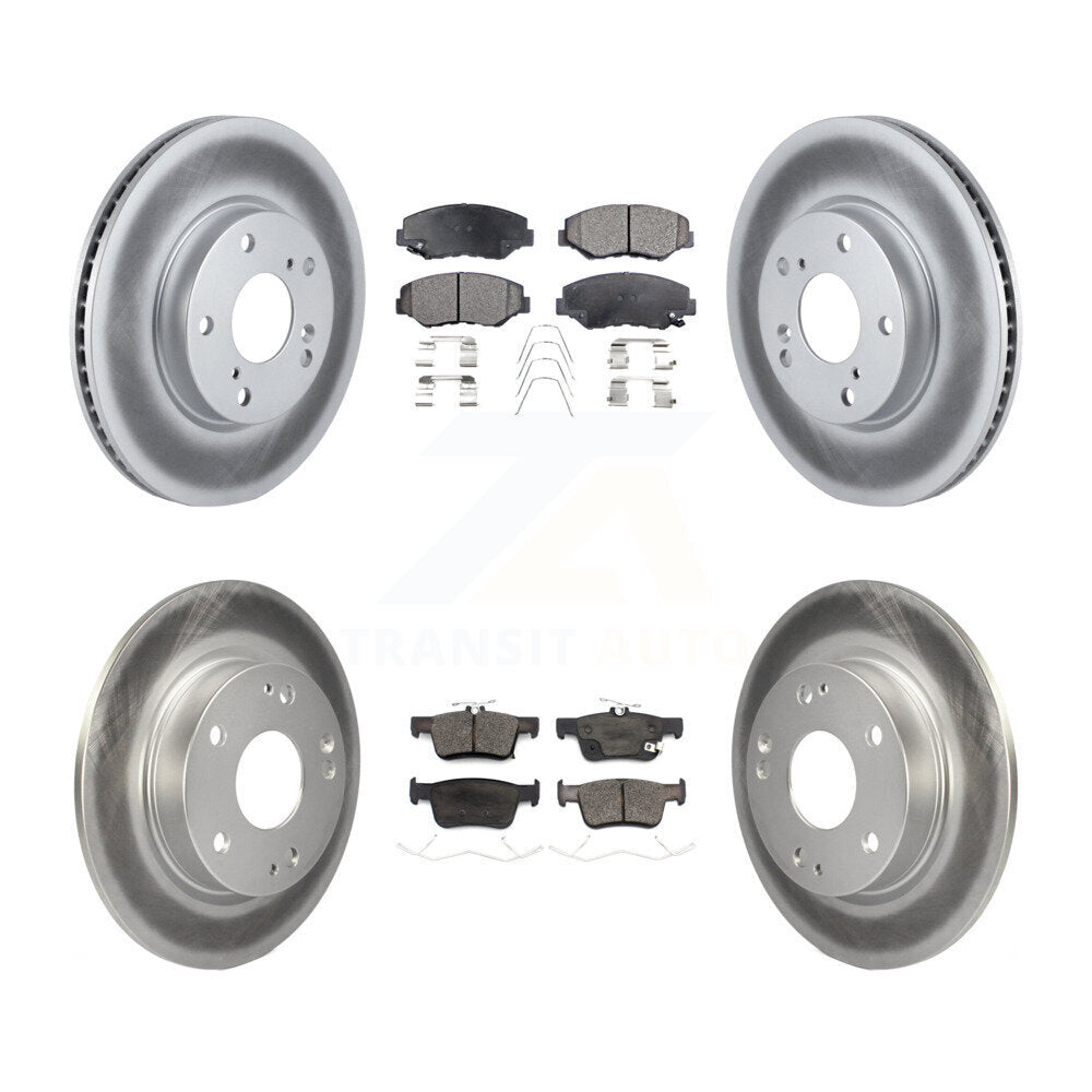 Front Rear Coated Disc Brake Rotors And Ceramic Pads Kit For Honda Civic KGT-102277