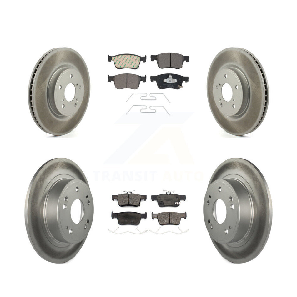 Front Rear Coated Disc Brake Rotors And Ceramic Pads Kit For Honda Accord KGT-102278