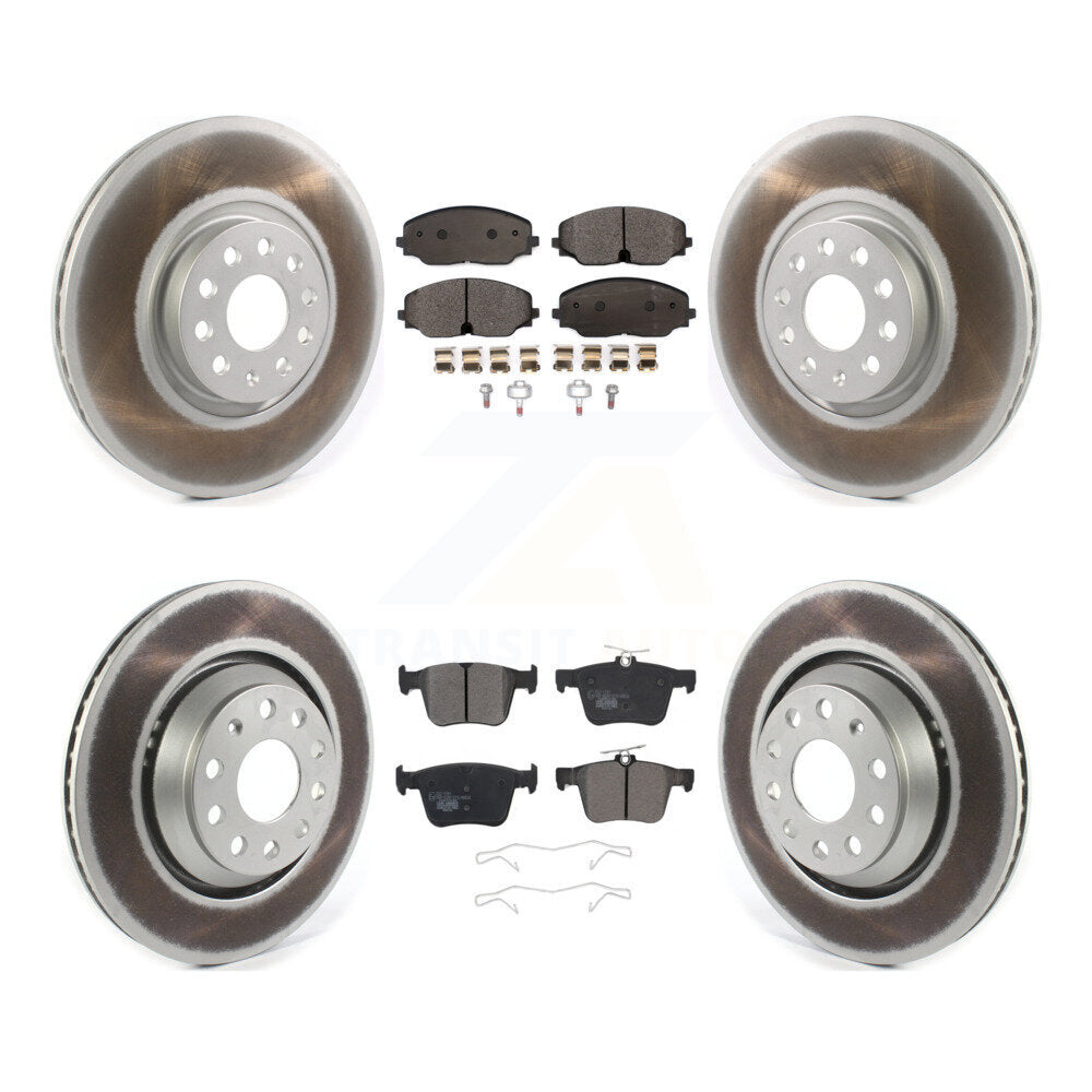 Front Rear Coated Disc Brake Rotors And Ceramic Pads Kit For Volkswagen Atlas Cross Sport KGT-102281