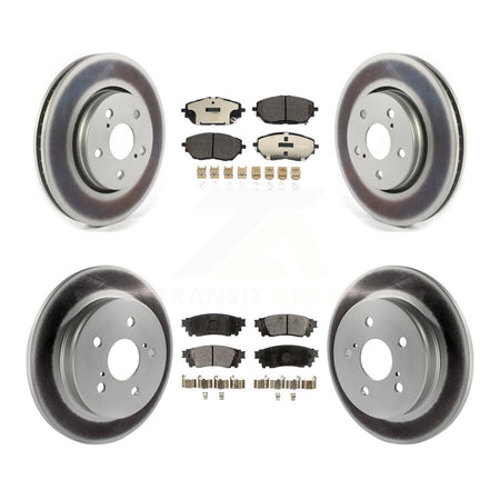 Front Rear Coated Disc Brake Rotors And Ceramic Pads Kit For 2018 Toyota C-HR KGT-102282