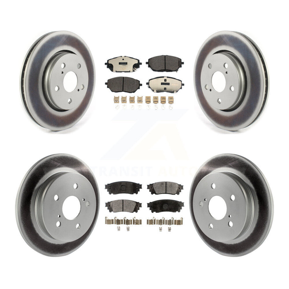 Front Rear Coated Disc Brake Rotors And Ceramic Pads Kit For 2018 Toyota C-HR KGT-102282
