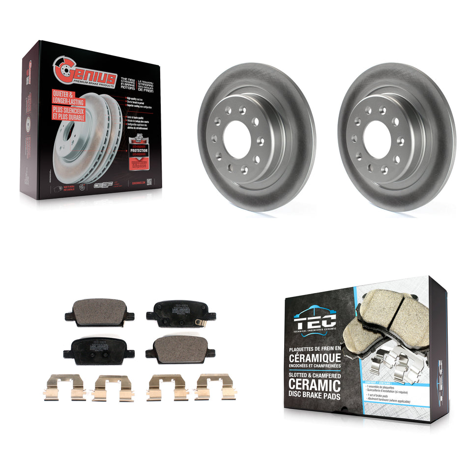 Rear Coat Disc Brake Rotor Ceramic Pad Kit For Chevrolet Malibu With Manual Parking KGT-102285