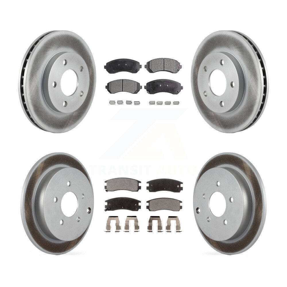 Front Rear Coated Disc Brake Rotor And Ceramic Pad Kit For Buick Rendezvous Pontiac Aztek KGT-102309