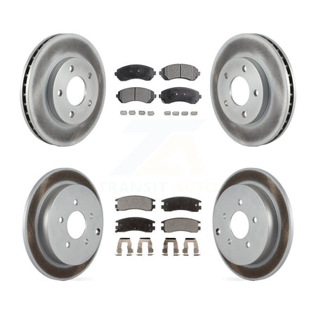 Front Rear Coated Disc Brake Rotor And Ceramic Pad Kit For Buick Rendezvous Pontiac Aztek KGT-102309