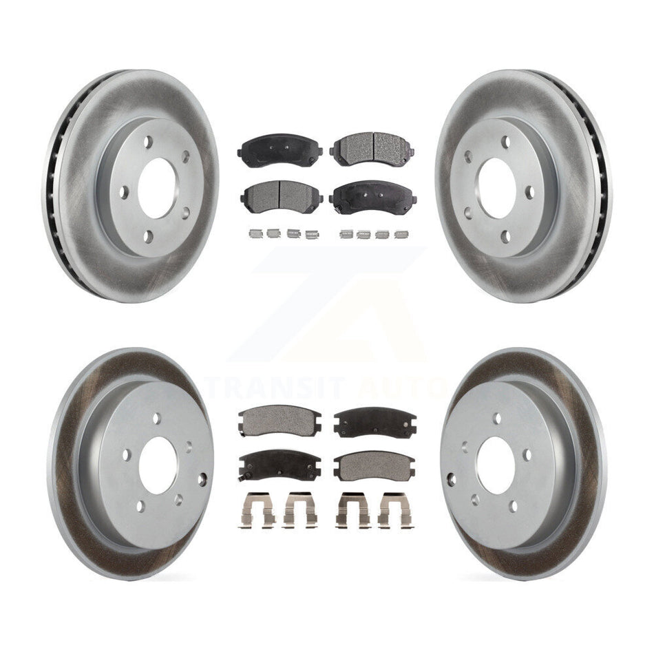 Front Rear Coated Disc Brake Rotor And Ceramic Pad Kit For Buick Rendezvous Pontiac Aztek KGT-102309
