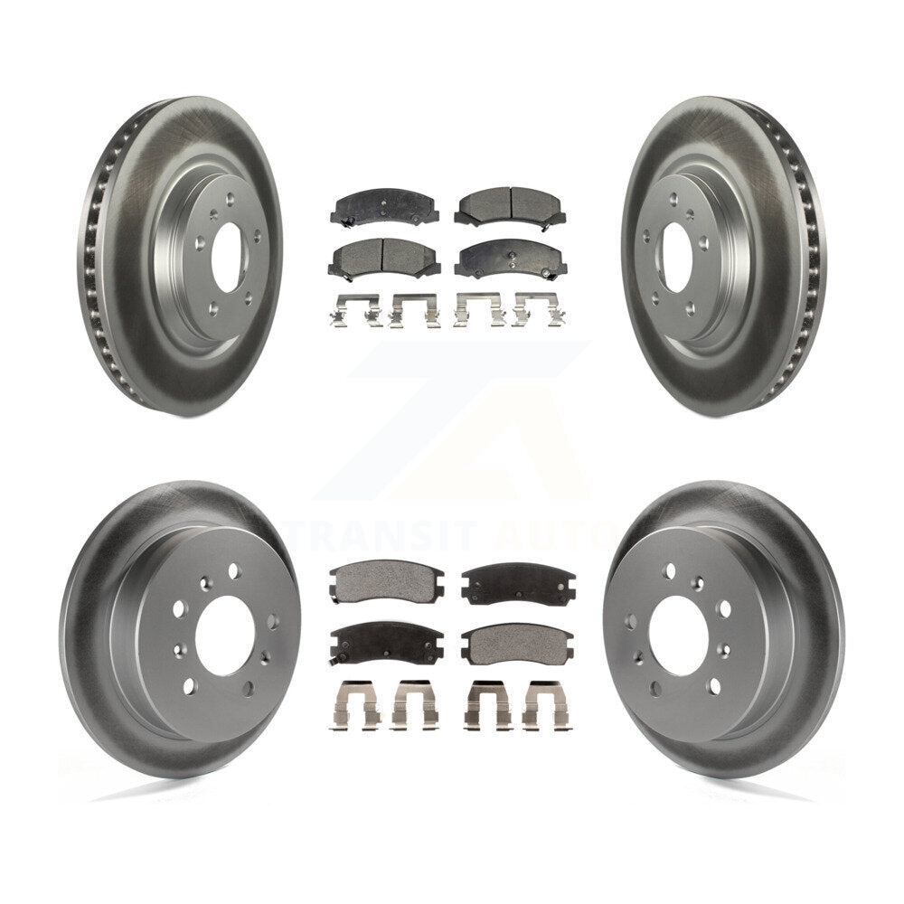 Front Rear Coated Disc Brake Rotors And Ceramic Pads Kit For Buick LaCrosse Allure KGT-102311
