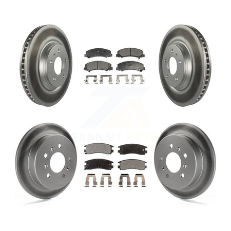 Front Rear Coated Disc Brake Rotors And Ceramic Pads Kit For Buick LaCrosse Allure KGT-102311