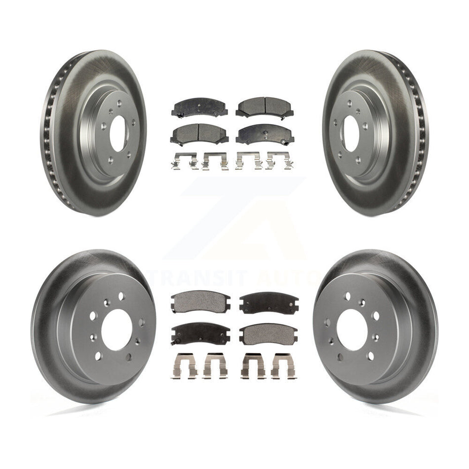 Front Rear Coated Disc Brake Rotors And Ceramic Pads Kit For Buick LaCrosse Allure KGT-102311