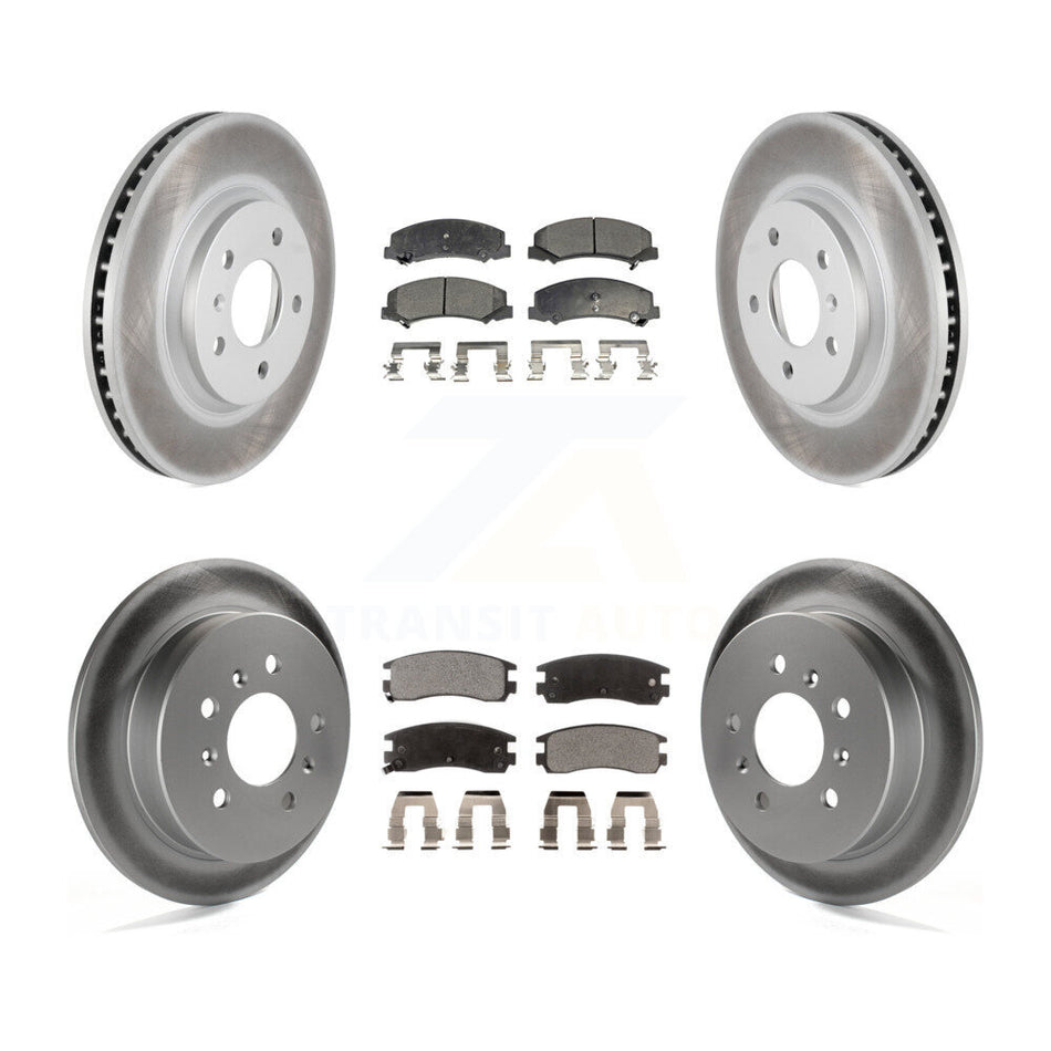 Front Rear Coated Disc Brake Rotors And Ceramic Pads Kit For Chevrolet Impala Monte Carlo KGT-102313