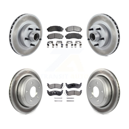 Front Rear Coated Brake Rotor Ceramic Pad Kit For Mazda B2300 With 11-1 4" Diameter KGT-102341