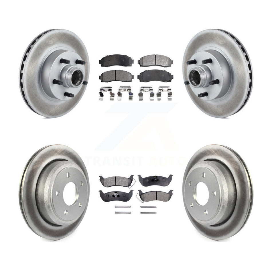 Front Rear Coated Brake Rotor Ceramic Pad Kit For Mazda B2300 With 11-1 4" Diameter KGT-102341