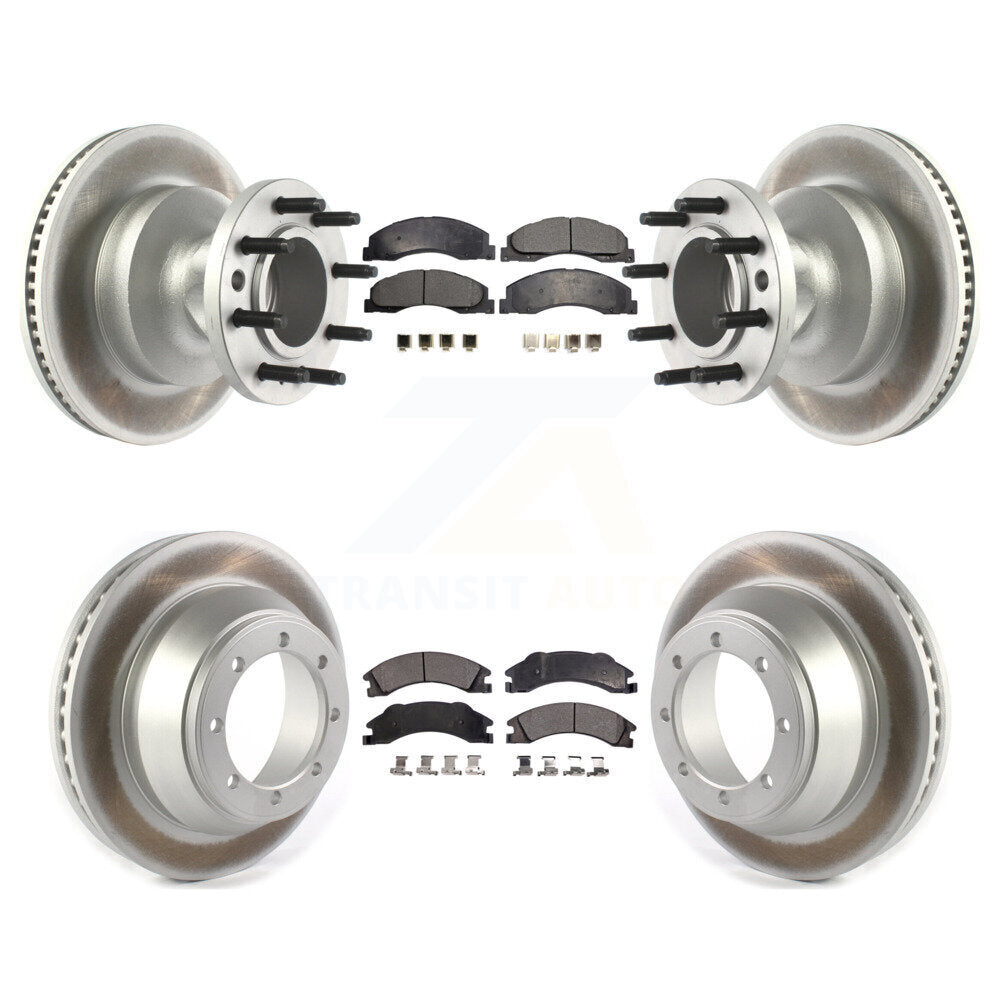 Front Rear Coat Brake Rotor Ceramic Pad Kit For 09-10 Ford E-450 Super Duty DIESEL engine KGT-102346