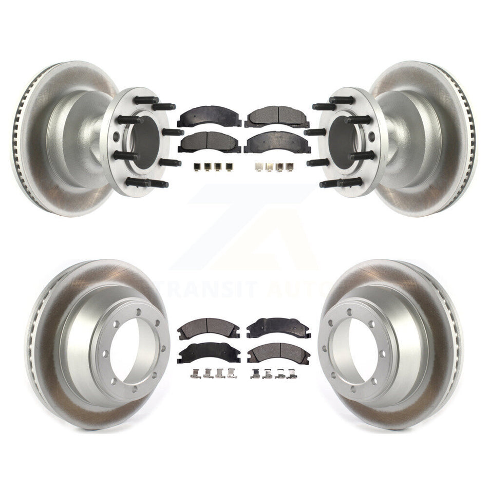 Front Rear Coat Brake Rotor Ceramic Pad Kit For 09-10 Ford E-450 Super Duty DIESEL engine KGT-102346