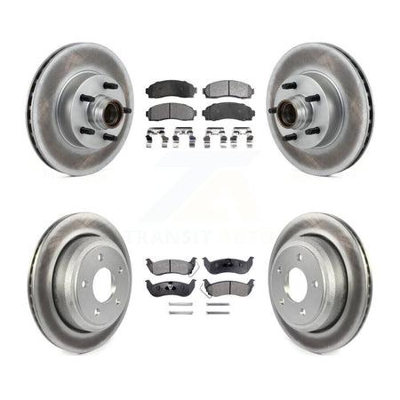 Front Rear Coated Disc Brake Rotors And Ceramic Pads Kit For 2010-2011 Ford Ranger RWD KGT-102351