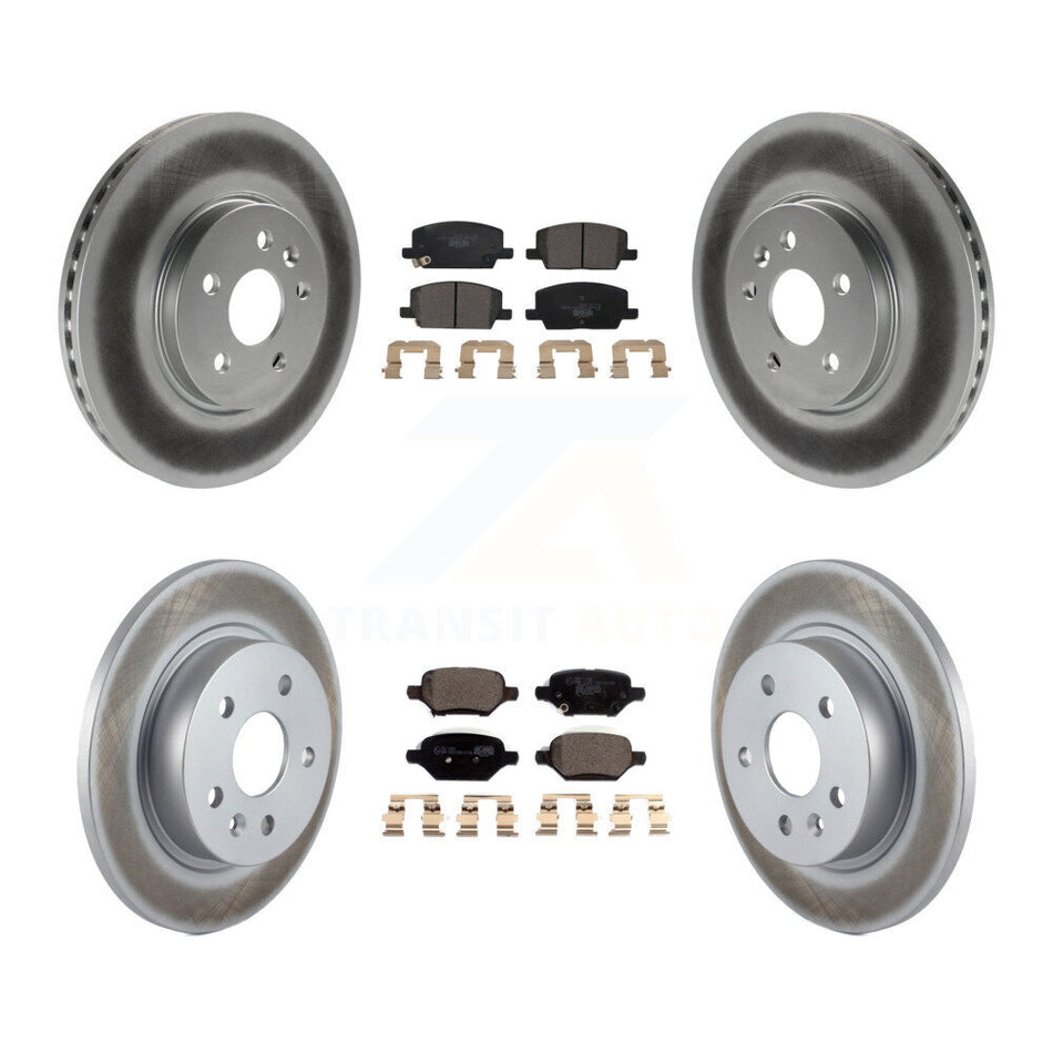 Front Rear Coated Disc Brake Rotors And Ceramic Pads Kit For Buick Encore Chevrolet Trax KGT-102358