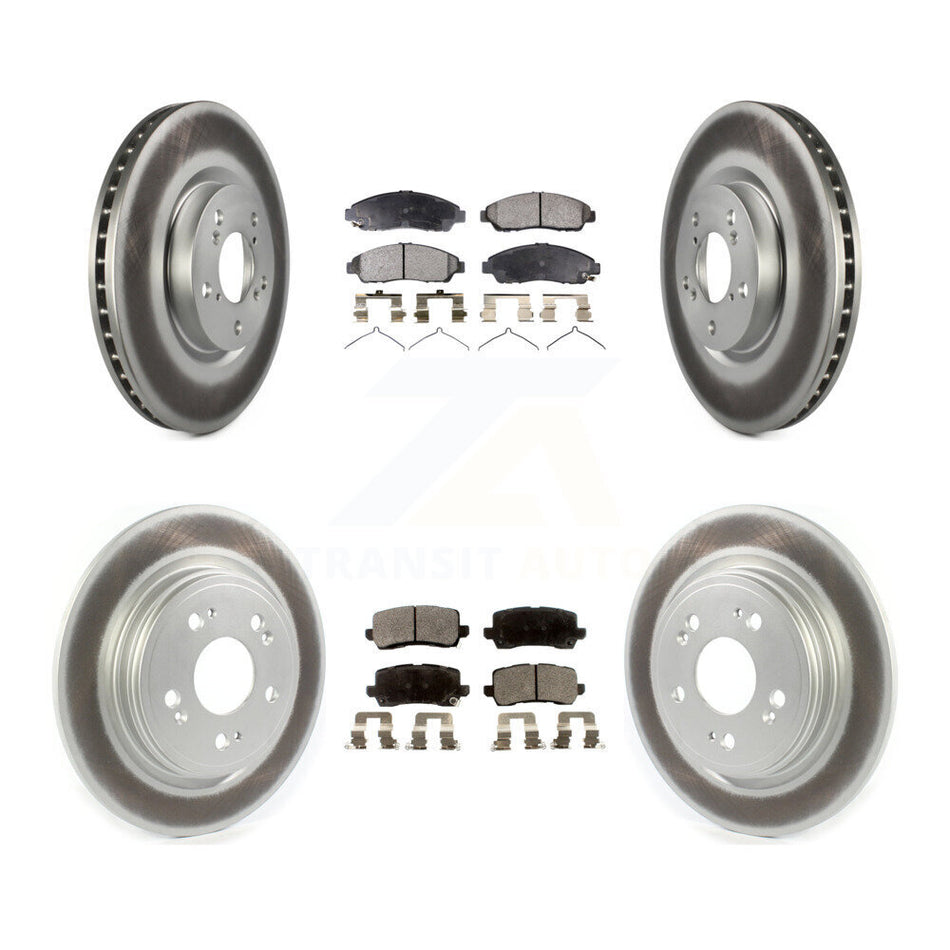 Front Rear Coated Brake Rotor Ceramic Pad Kit For 2014-2020 Acura RLX Sport Hybrid SH-AWD KGT-102362