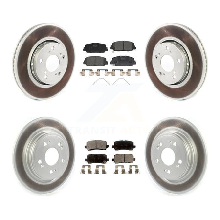 Front Rear Coated Disc Brake Rotors And Ceramic Pads Kit For Acura RLX KGT-102363
